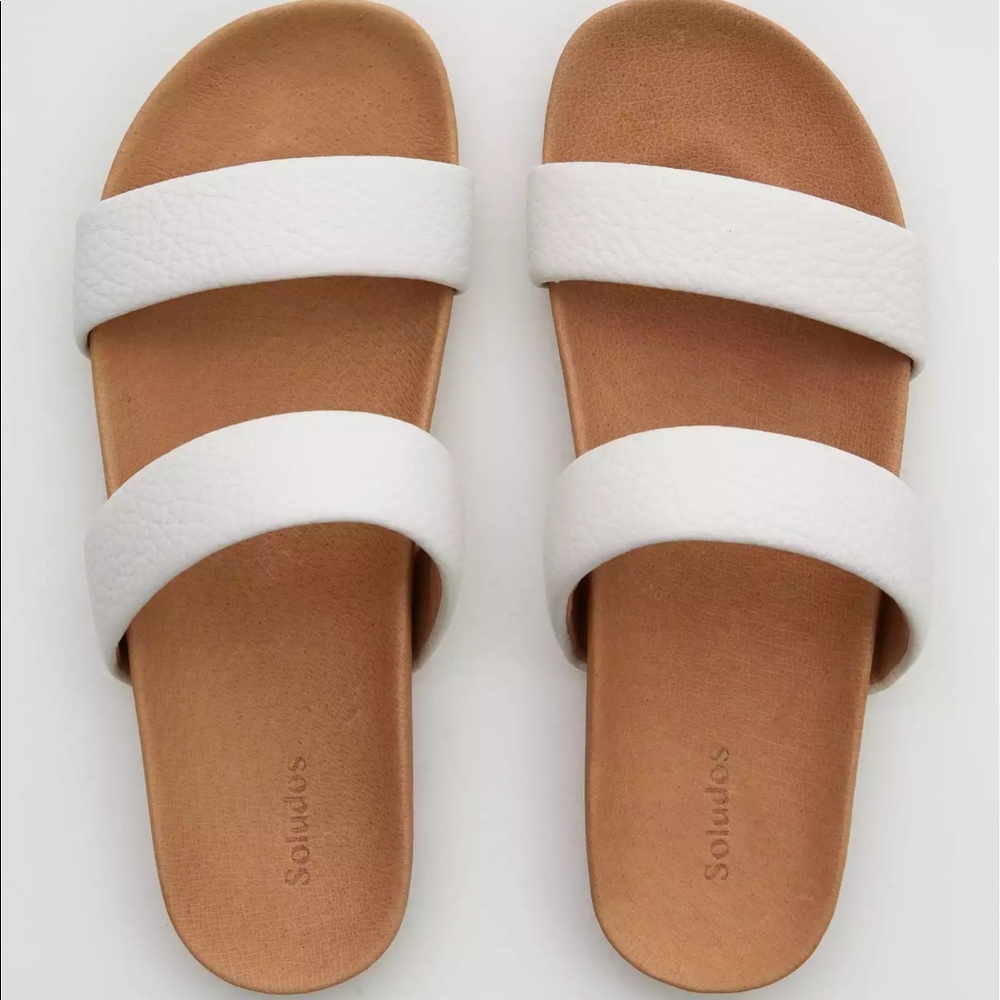 Soludos Sage Sandal Slides White Color Size 9.5